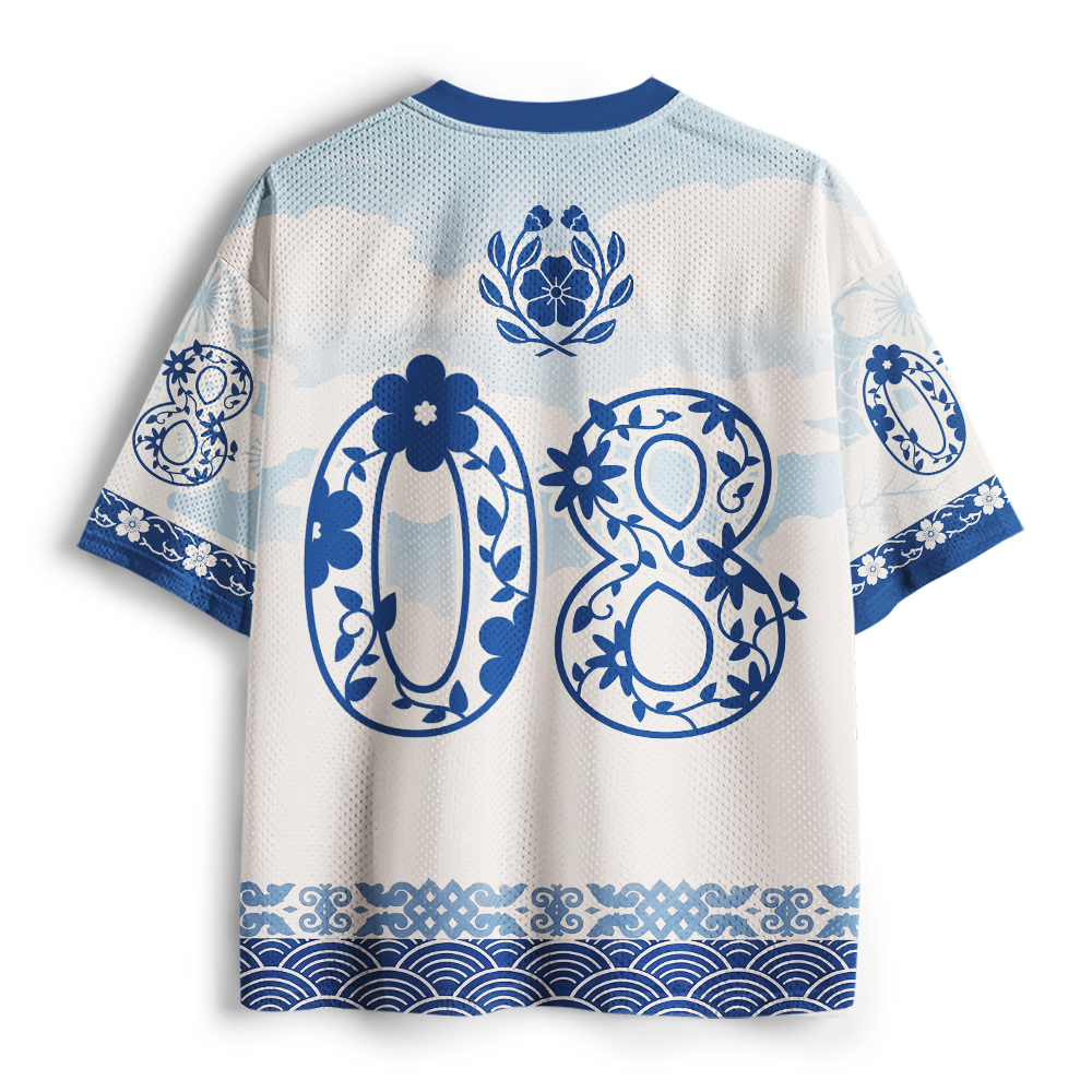 Tokyo-Tiger Japanese Sakura Floral Mesh Jersey