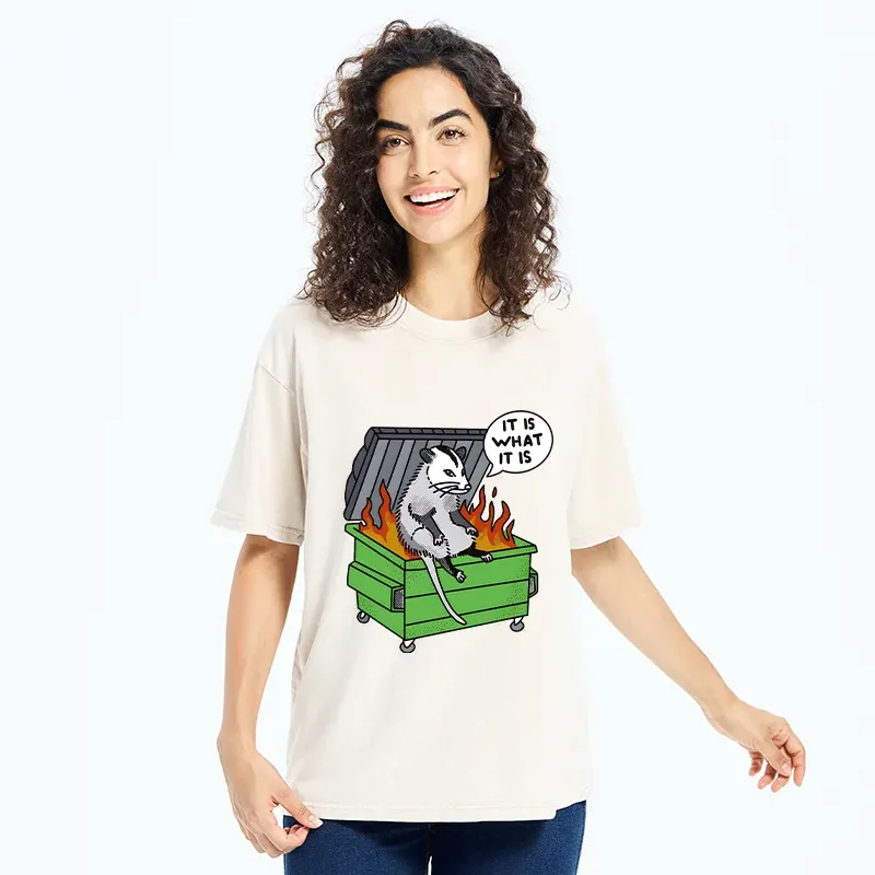 Tokyo-Tiger Possum Thinking On The Edge Of Danger Washed T-Shirt