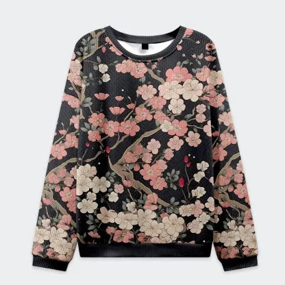 Tokyo-Tiger Blooming Sakura Christmas Ugly Sweatshirt