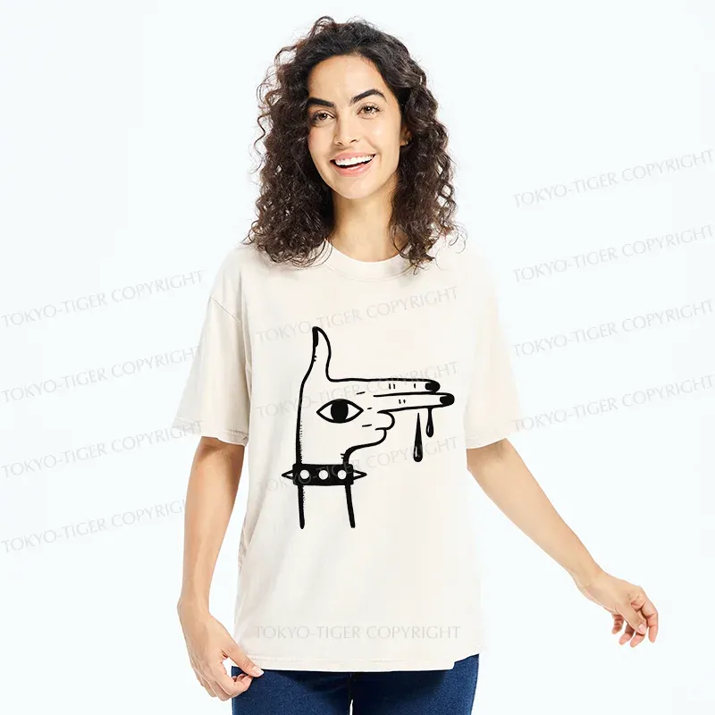 Tokyo-Tiger Rock Gesture Washed T-Shirt