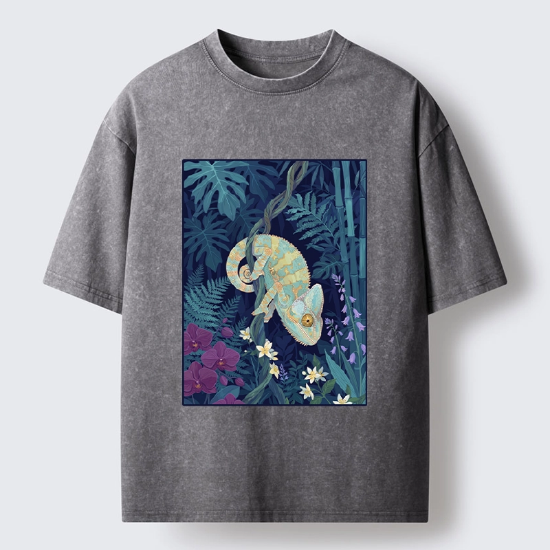 Tokyo-Tiger Jungle Chameleon Washed T-Shirt