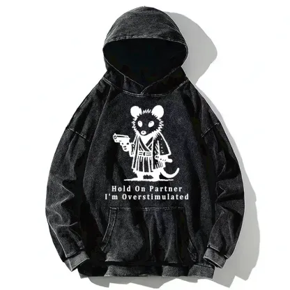 Tokyo-Tiger Funny Possum Samurai Washed Hoodie