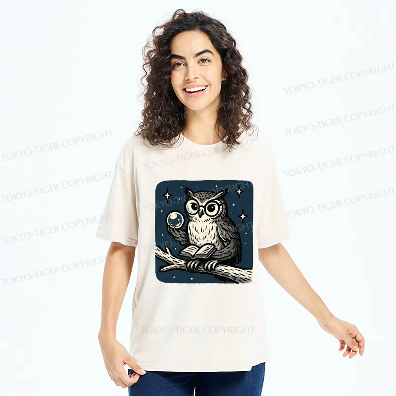 Tokyo-Tiger INFJ Owl Washed T-Shirt