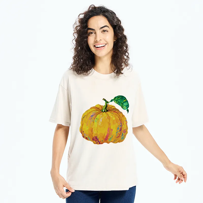 Tokyo-Tiger Pumpkin Art Washed T-Shirt