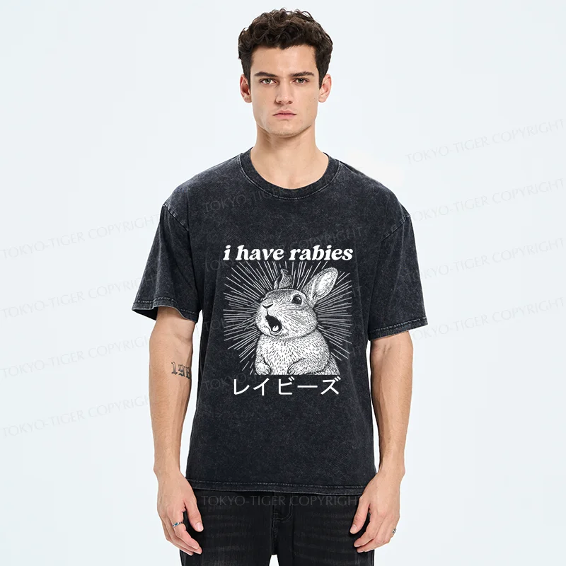 Tokyo-Tiger Funny Rabbit Washed T-Shirt