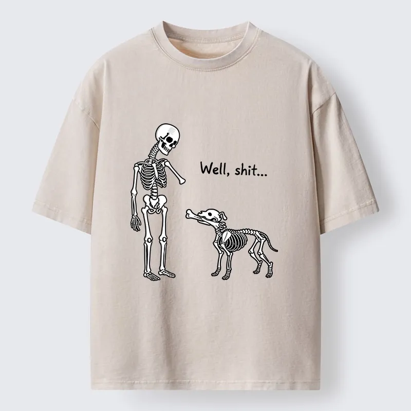 Tokyo-Tiger Skeleton Surprise Joke Washed T-Shirt