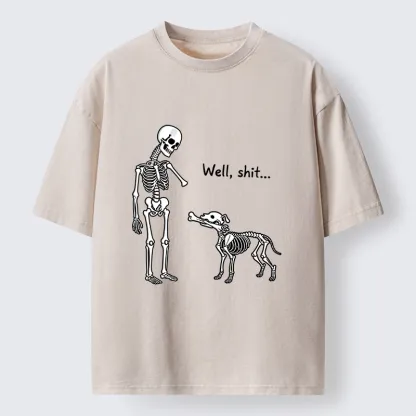 Tokyo-Tiger Skeleton Surprise Joke Washed T-Shirt