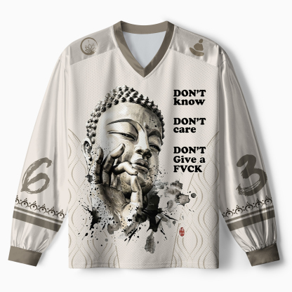 Tokyo-Tiger Funny Zen Oriental Ink Art Paneled Long Sleeve Jersey