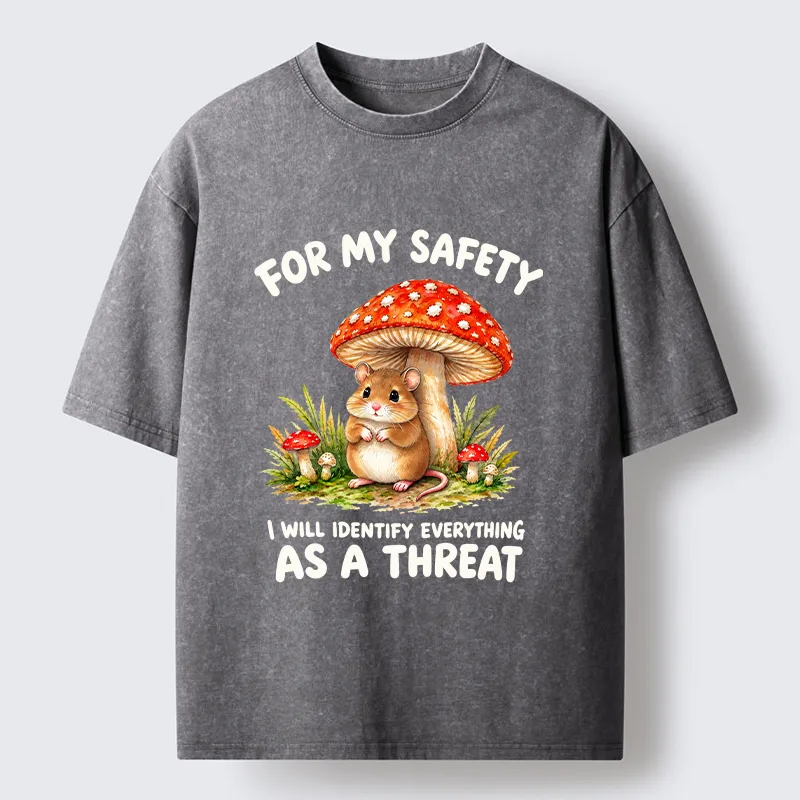 Tokyo-Tiger Wary Little Forest Mouse Meme Washed T-Shirt