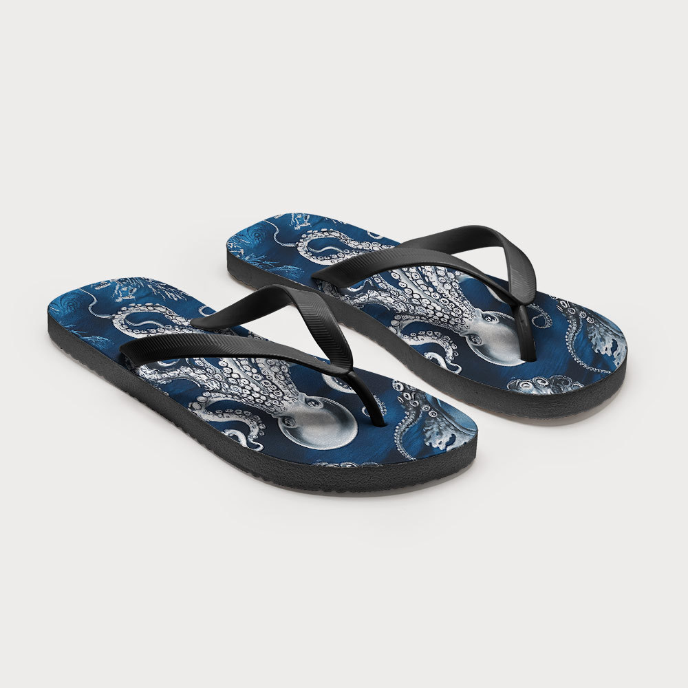 Tokyo-Tiger Deep Sea Octopus Flip Flops