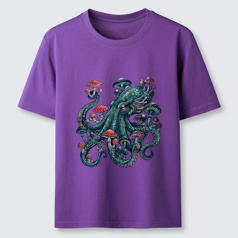 Tokyo-Tiger Octopus Covered In Mushrooms Classic T-Shirt