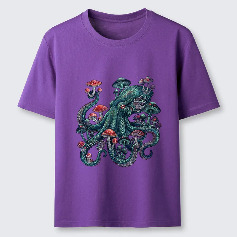 Tokyo-Tiger Octopus Covered In Mushrooms Classic T-Shirt