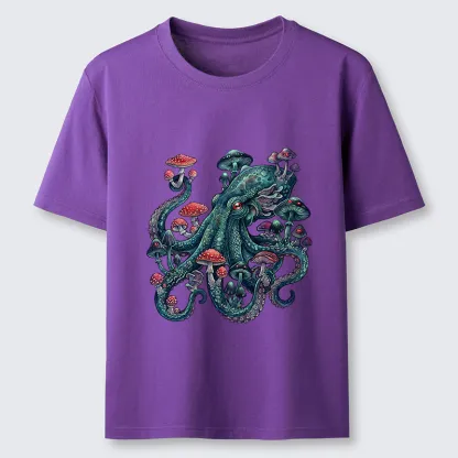 Tokyo-Tiger Octopus Covered In Mushrooms Classic T-Shirt