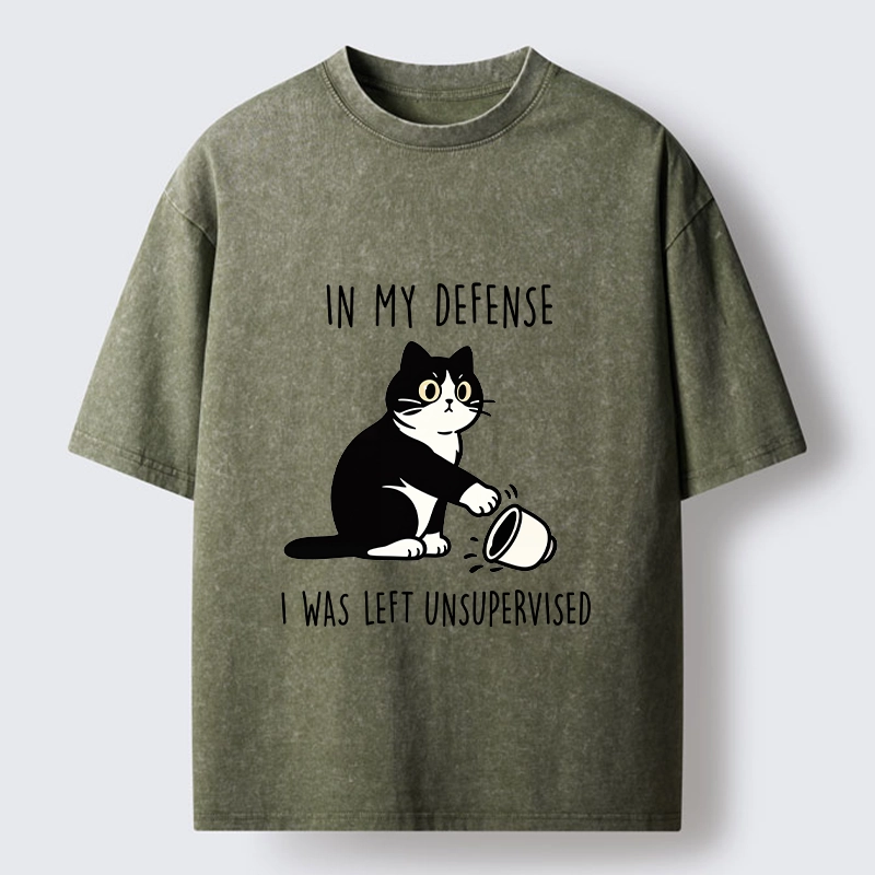 Tokyo‑Tiger Funny Naughty Cat Washed T‑Shirt