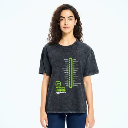 Tokyo-Tiger Yamanote Line Japan Washed T-Shirt