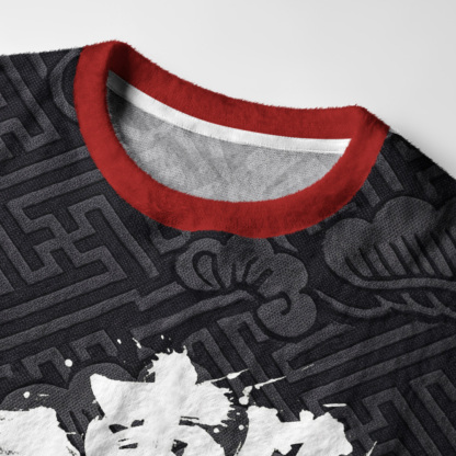 Tokyo-Tiger Deadly Single Strike Kanji Ink Art Fuzzy Christmas Ugly Sweatshirt