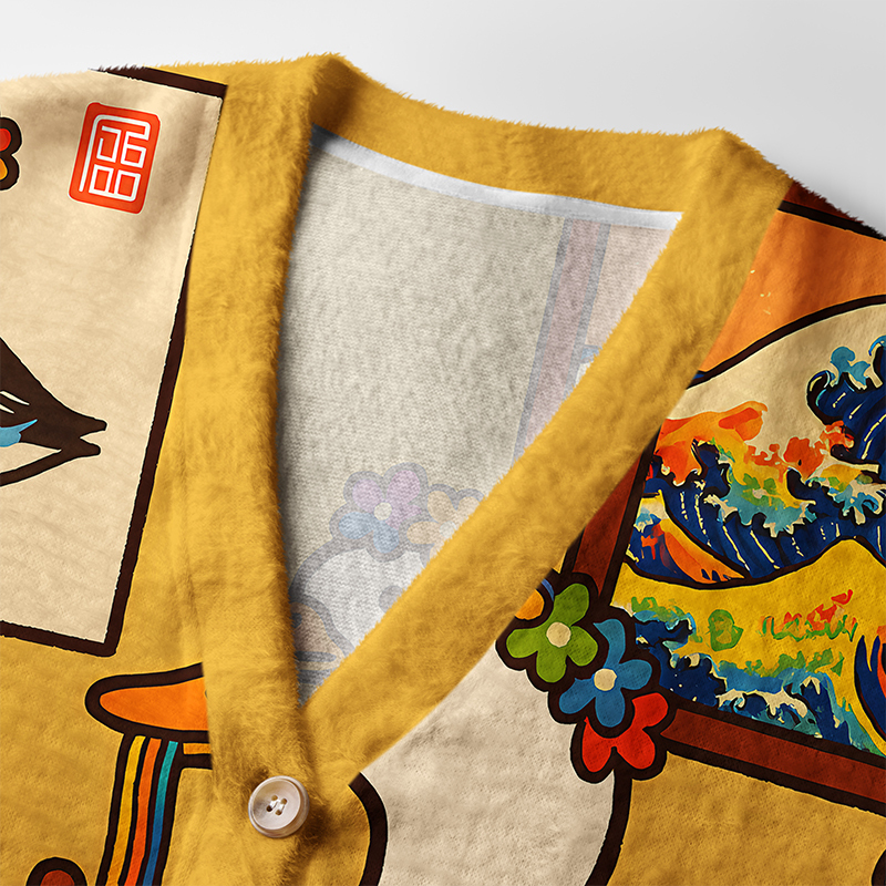 Tokyo-Tiger More Spaghetti Less Upsetti Goose Ugly Cardigan Sweater