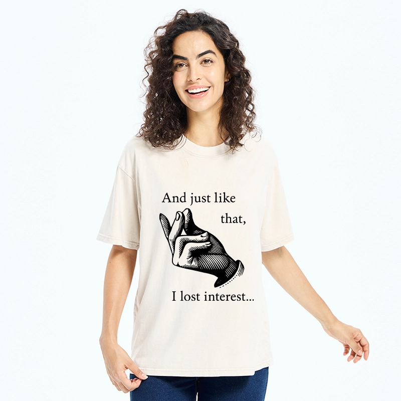 Tokyo‑Tiger Funny Lose Interest Washed T‑Shirt