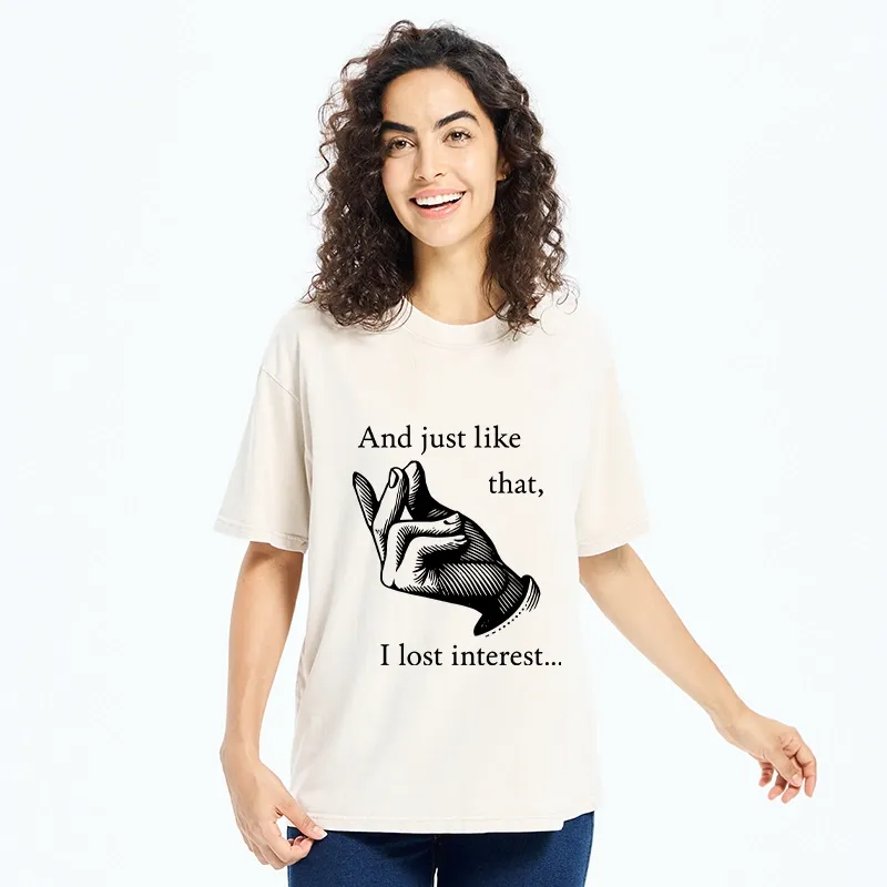 Tokyo‑Tiger Funny Lose Interest Washed T‑Shirt