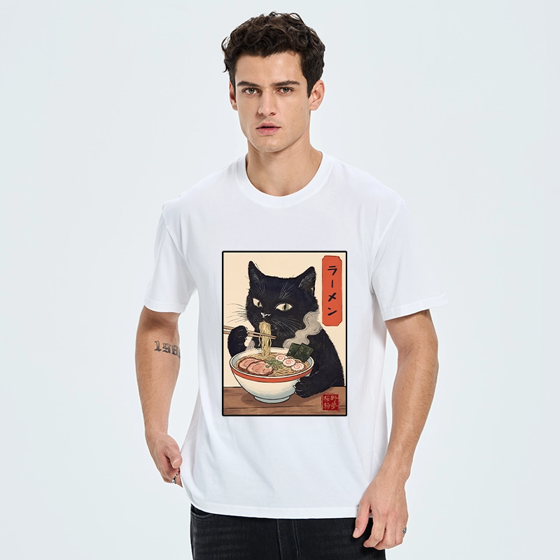 Tokyo-Tiger Ramen Eating Cute Cat Classic T-Shirt