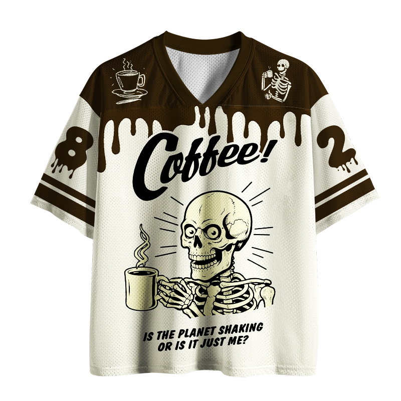 Tokyo-Tiger Funny Coffee Skeleton Mesh Jersey