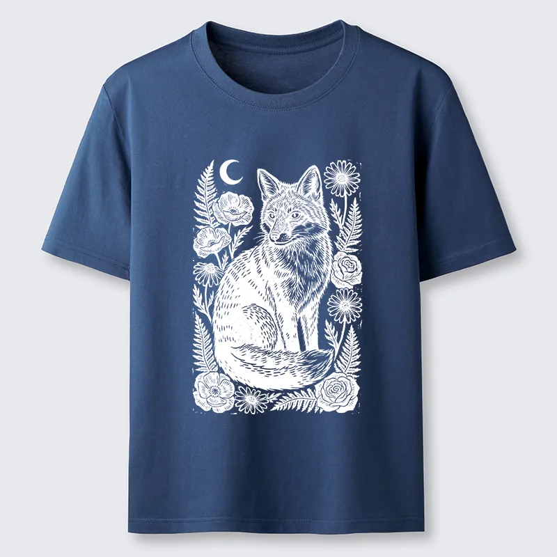 Tokyo-Tiger Wild Fox Floral Vibe Classic T-Shirt