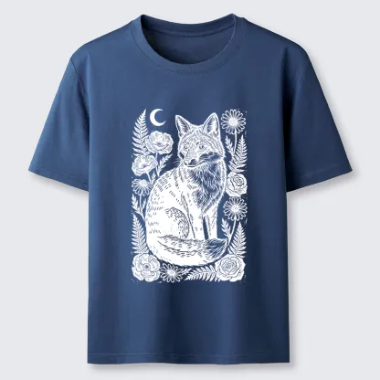 Tokyo-Tiger Wild Fox Floral Vibe Classic T-Shirt