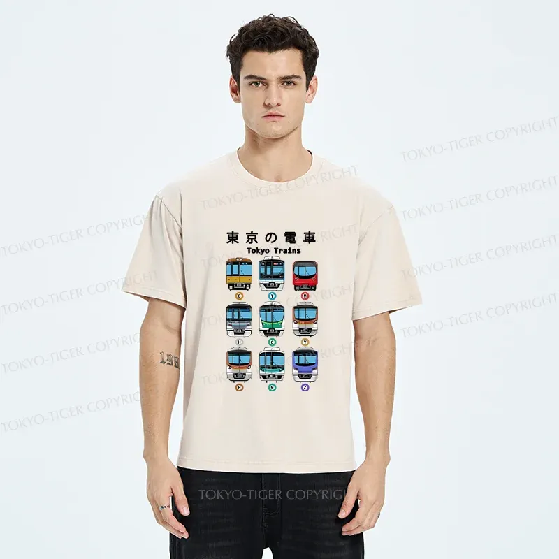 Tokyo-Tiger Tokyo Train Japan Washed T-Shirt