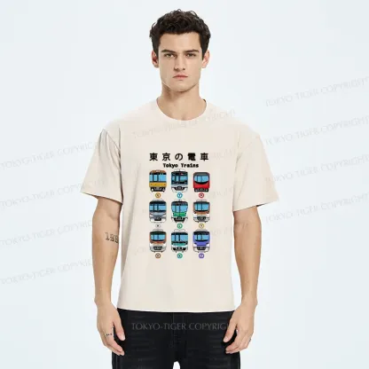 Tokyo-Tiger Tokyo Train Japan Washed T-Shirt