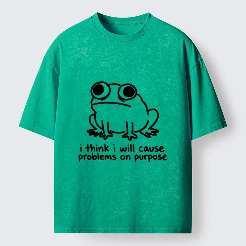 Tokyo-Tiger Funny Frog Quote Washed T-Shirt