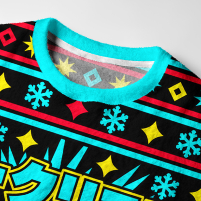 Tokyo-Tiger Retro Robot Funny Meme Fuzzy Christmas Ugly Sweatshirt