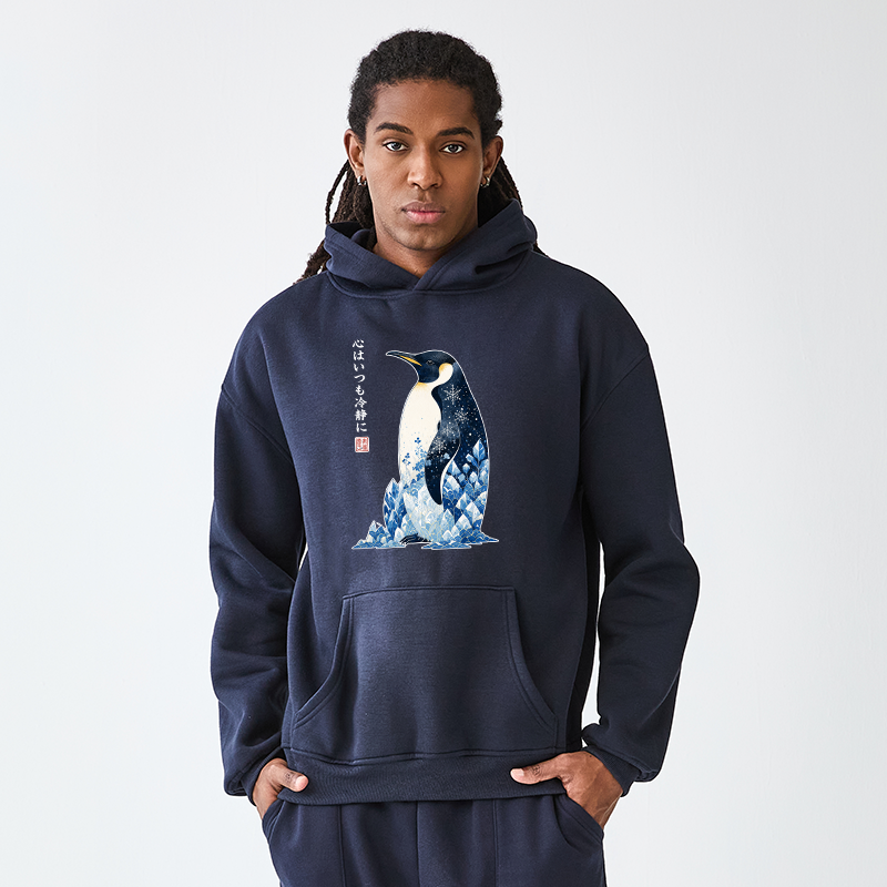 Tokyo-Tiger Keep Calm Penguin Adult Fleece Hoodie