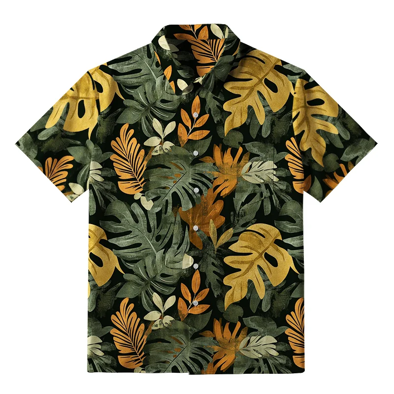 Tokyo-Tiger Tropical Leaf Frenzy Button-up Shirt