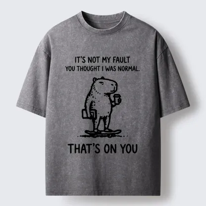 Tokyo-Tiger Funny Honest Skate Capybara Meme Washed T-Shirt