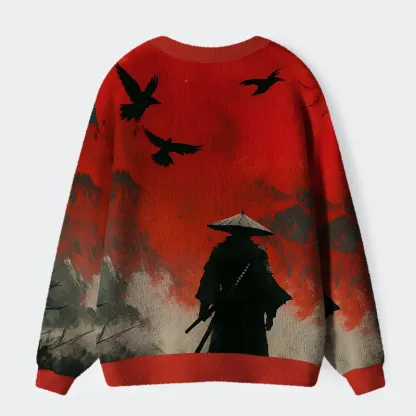 Tokyo-Tiger Blood Night Samurai Ugly Cardigan Sweater