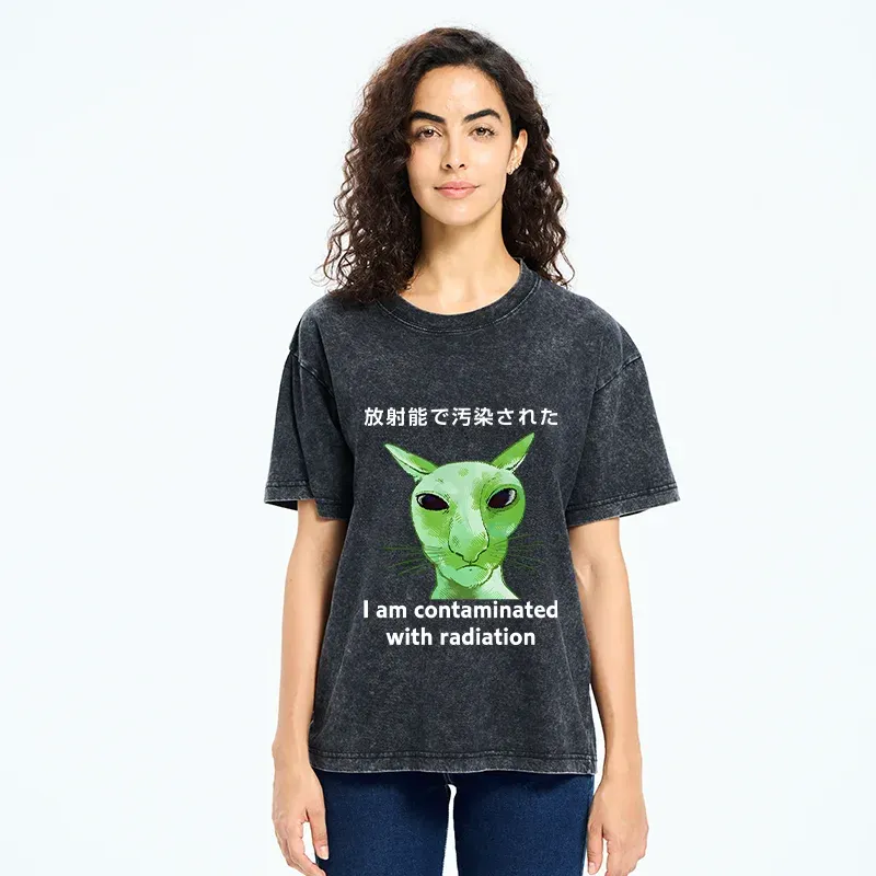 Tokyo-Tiger Radiation-exposed Cat Washed T-Shirt