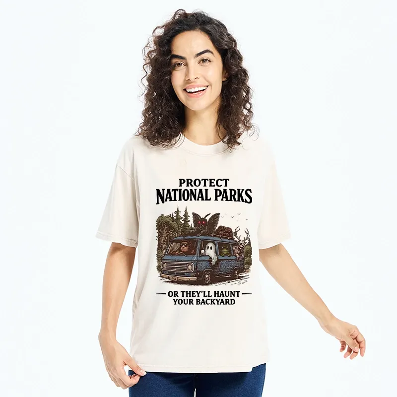 Tokyo-Tiger Protect Wild National Parks Washed T-Shirt
