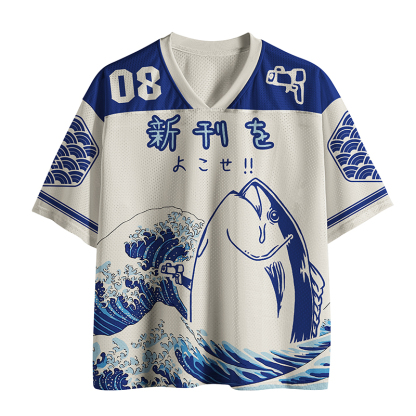 Tokyo-Tiger Japanese Fish Hold Up Mesh Jersey