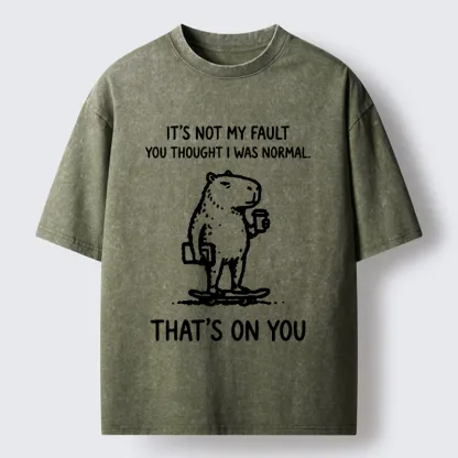 Tokyo-Tiger Funny Honest Skate Capybara Meme Washed T-Shirt