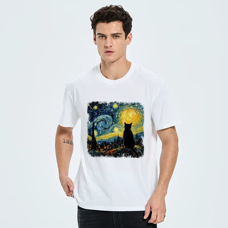 Tokyo-Tiger The Starry Night Cat Classic T-Shirt