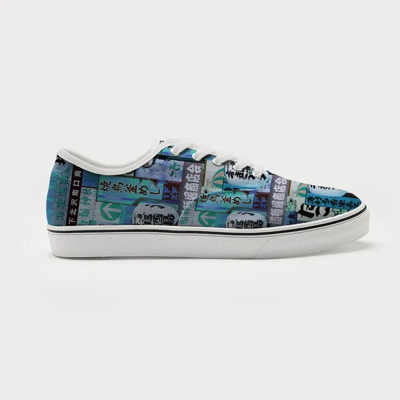 Tokyo-Tiger Tokyo Street Signs Blue Canvas Shoes