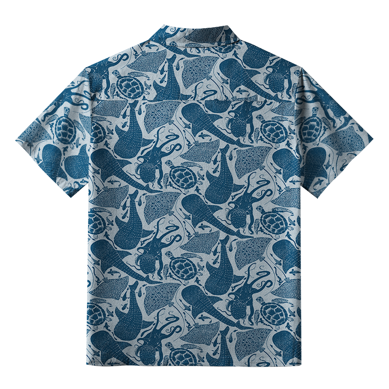 Tokyo-Tiger Marine Life Japan Button-up Shirt