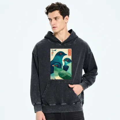 Tokyo-Tiger Petrels Of The Painted Sea Washed Hoodie