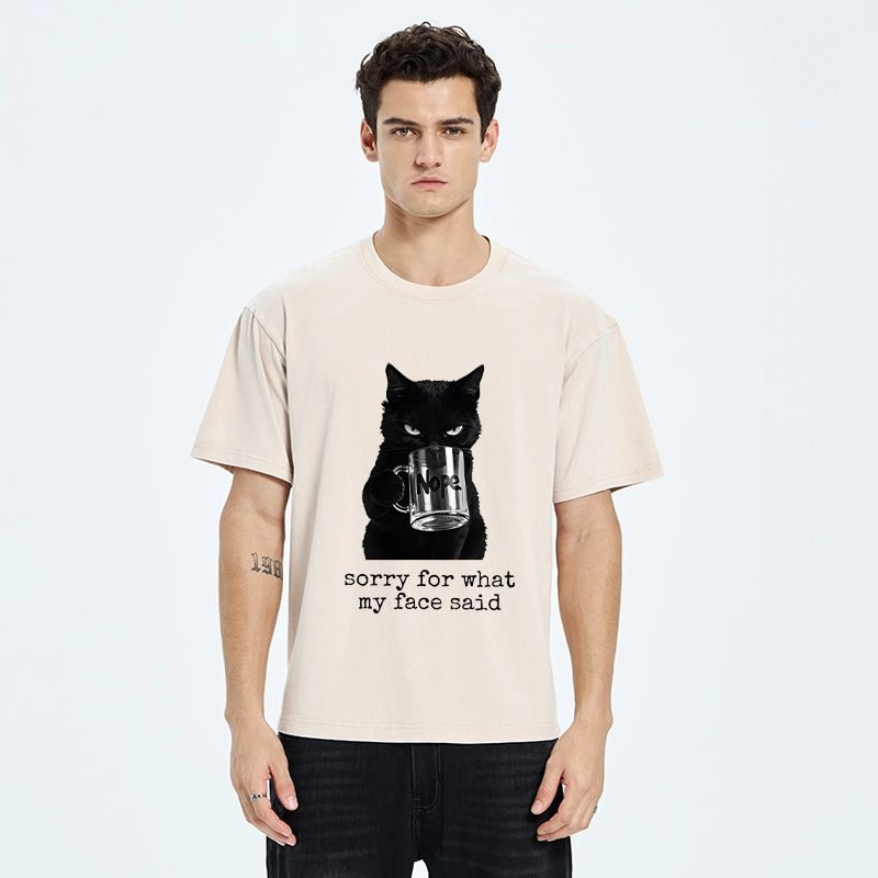 Tokyo‑Tiger Funny Sassy Cat Washed T‑Shirt