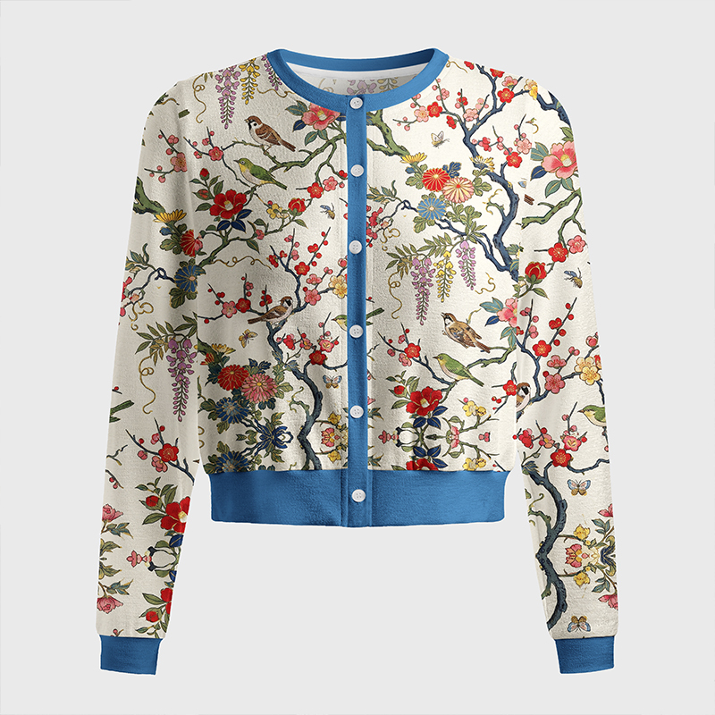 Tokyo-Tiger Blossom And Birds Women's Lightweight Cardigan