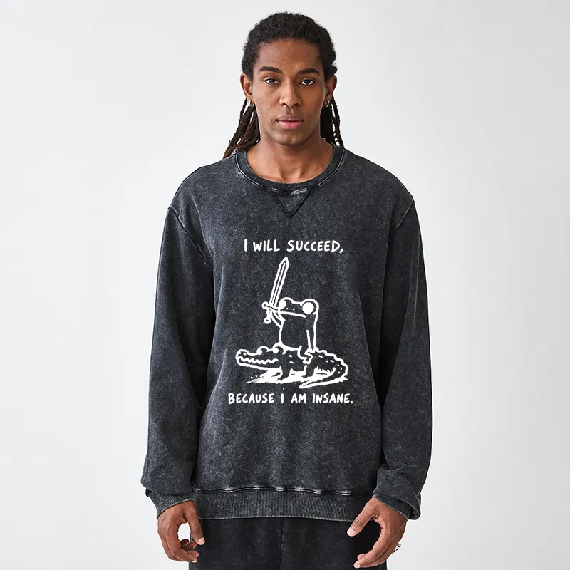 Tokyo-Tiger Warrior Frog Funny Meme Washed Terry Sweatshirt
