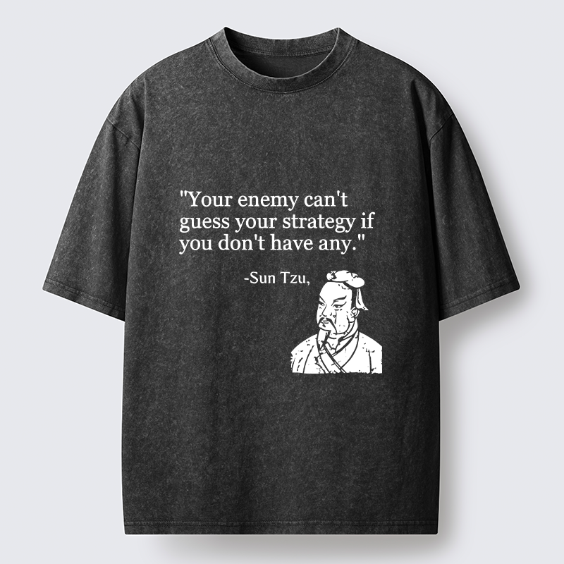 Tokyo-Tiger Sun Tzu Quote Art Washed T-Shirt
