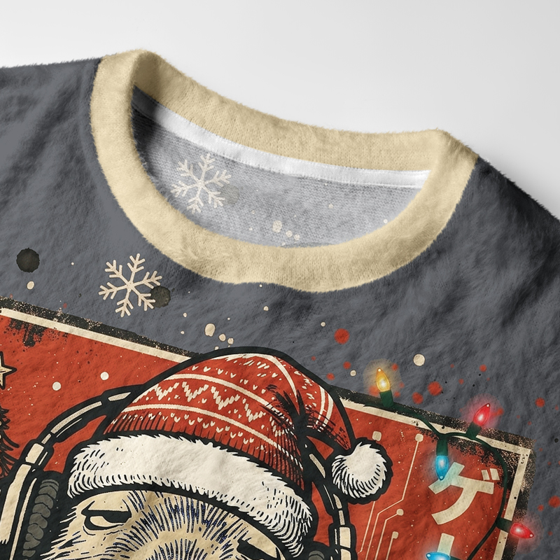 Tokyo-Tiger "BRUH" Capy Gamer Fuzzy Christmas Ugly Sweatshirt