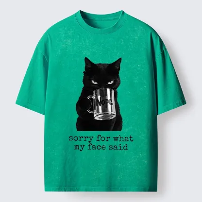 Tokyo‑Tiger Funny Sassy Cat Washed T‑Shirt
