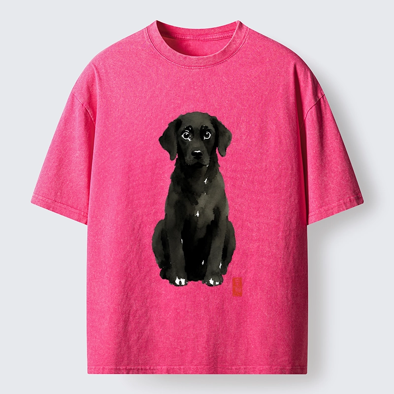Tokyo‑Tiger Quirky Ink Dog Washed T‑Shirt